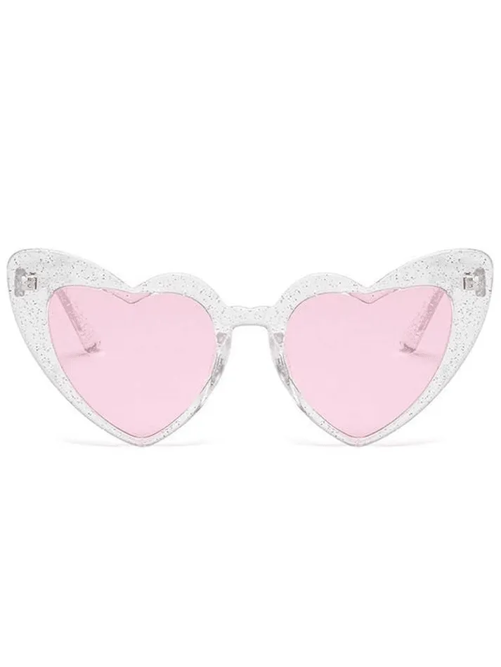 Glitter Heart Pattern Sunglasses