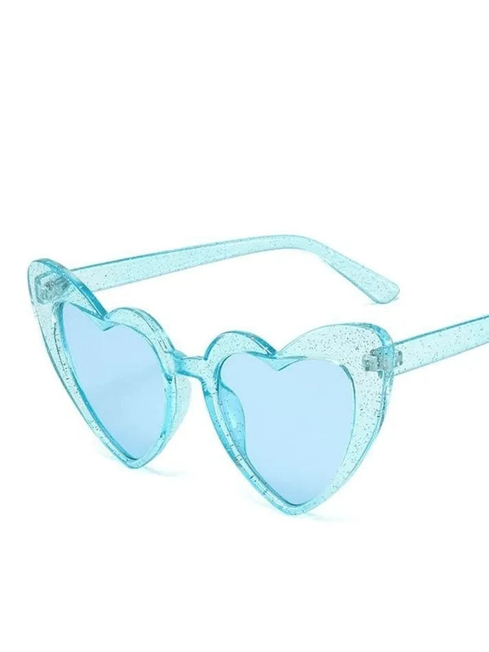Glitter Heart Pattern Sunglasses