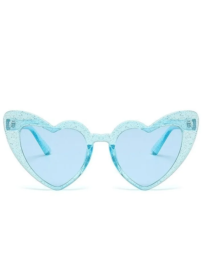 Glitter Heart Pattern Sunglasses