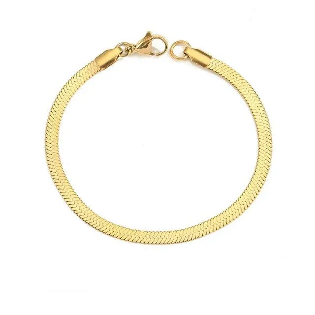 Herringbone Stainless Steel Bracelet