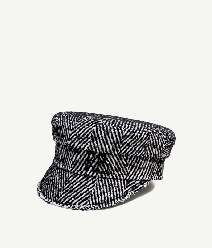 Herringbone-wool Baker Boy Cap