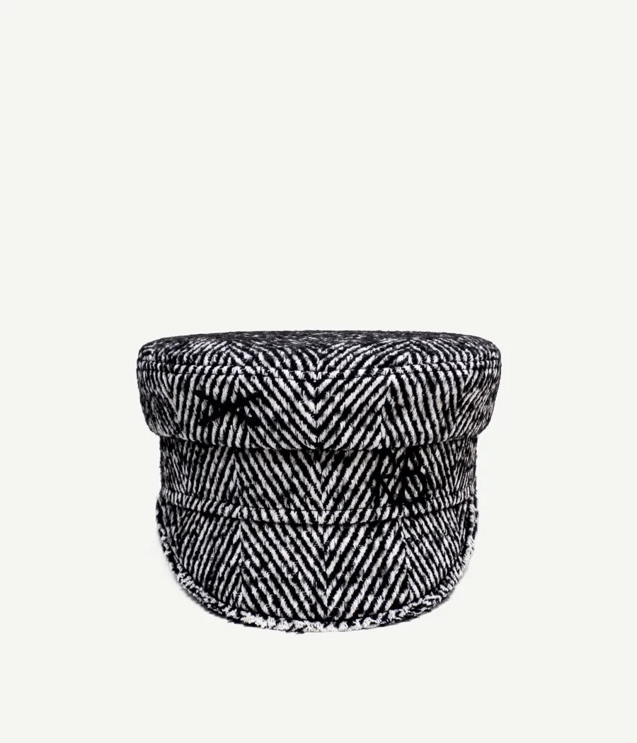 Herringbone-wool Baker Boy Cap