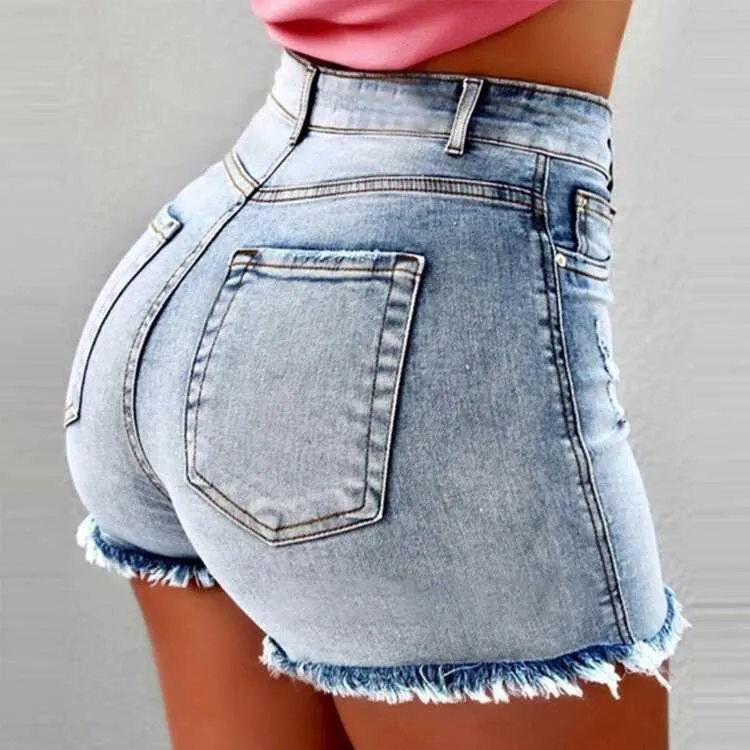 High Waist Tight Denim Shorts
