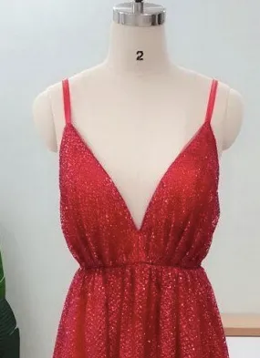 Honey Couture GEORGIA Gold Glitter Formal Gown