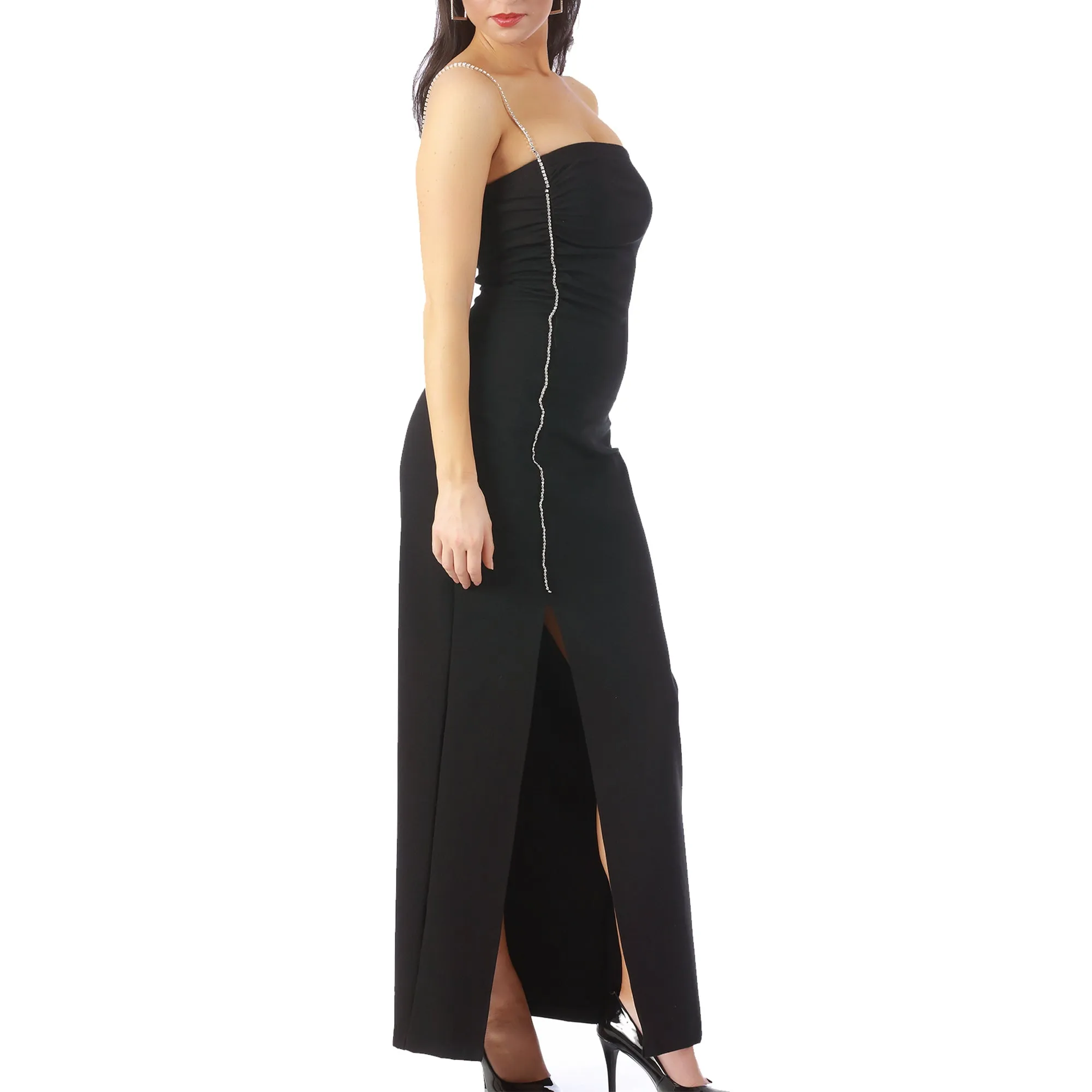 InstantFigure Long Dress Rhinestone Strap 168250