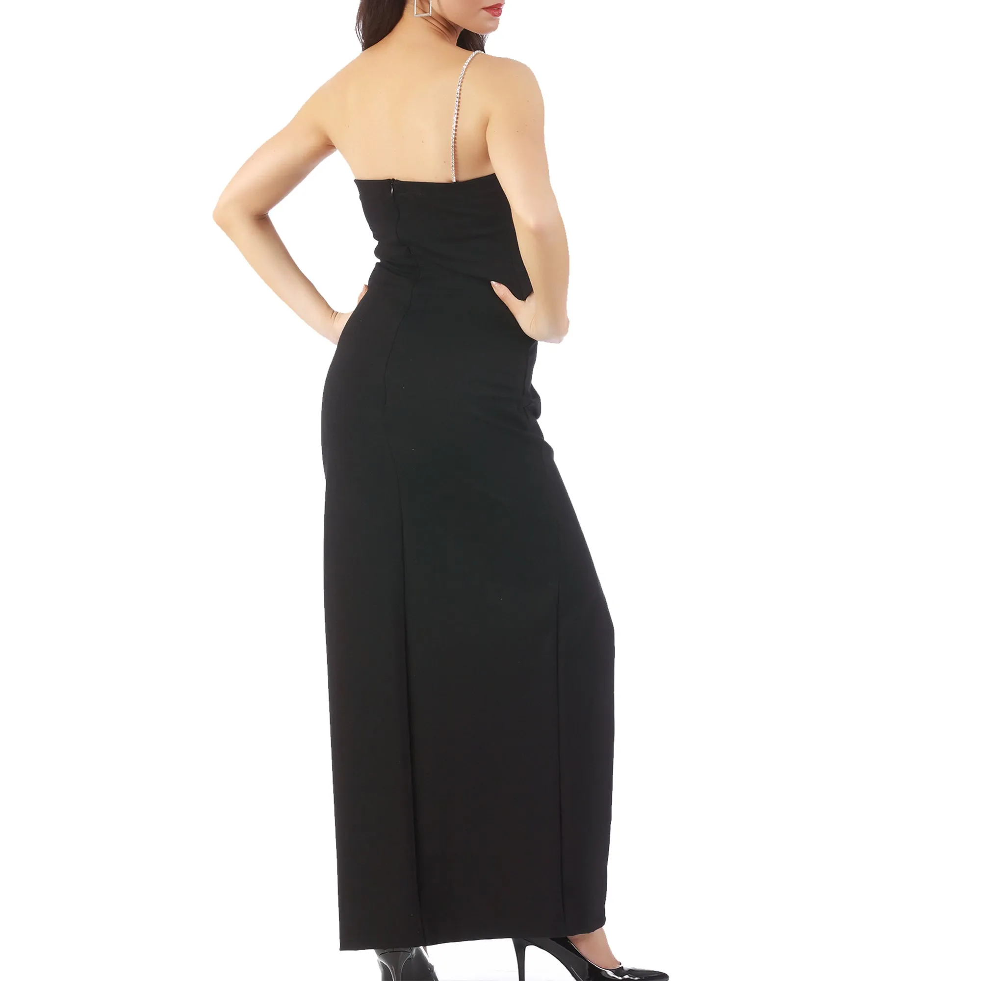 InstantFigure Long Dress Rhinestone Strap 168250