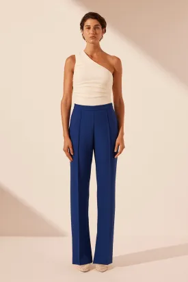 IRENA PINTUCK STRAIGHT LEG PANT - AZURE