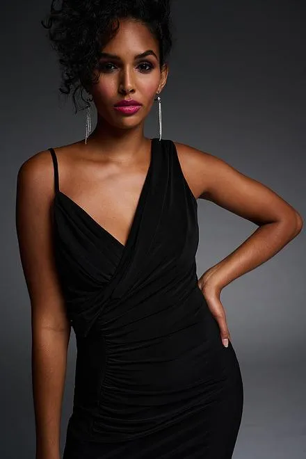 Joseph Ribkoff Ruched Gown Style Dress
