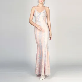 Joslyn Bareback Beaded Lace Gown