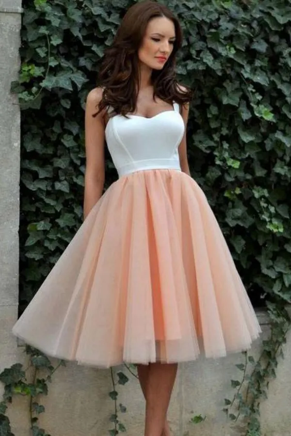 Kateprom Blush Sweetheart Knee Length Homecoming Dresses Cheap Short Prom Dresses KPH0661