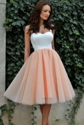 Kateprom Blush Sweetheart Knee Length Homecoming Dresses Cheap Short Prom Dresses KPH0661