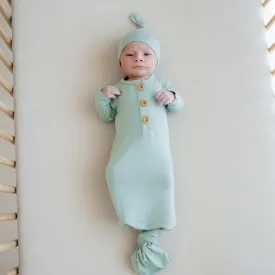 Knotted Gown with Hat Set in Sage