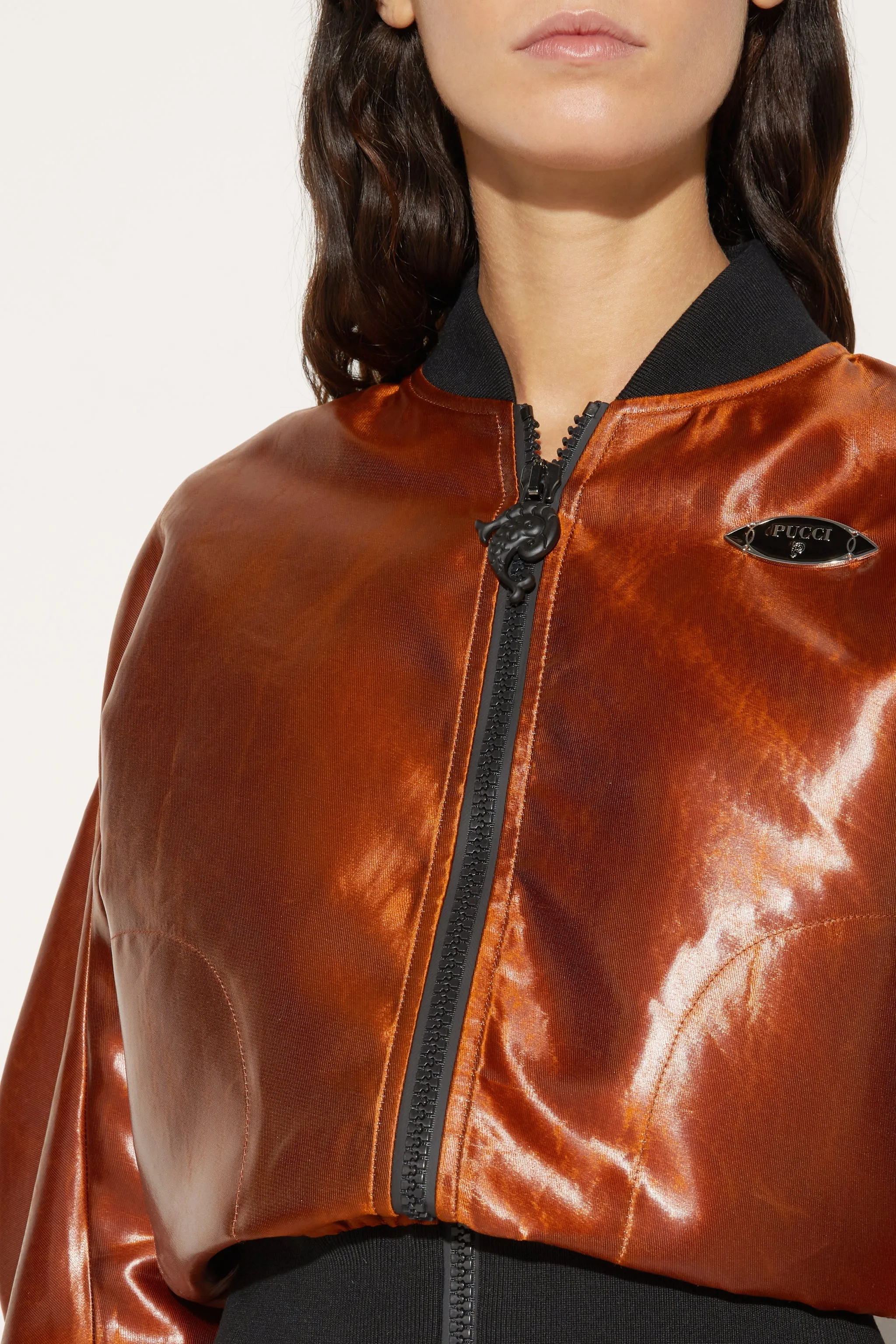 Leather-Effect Bomber Jacket