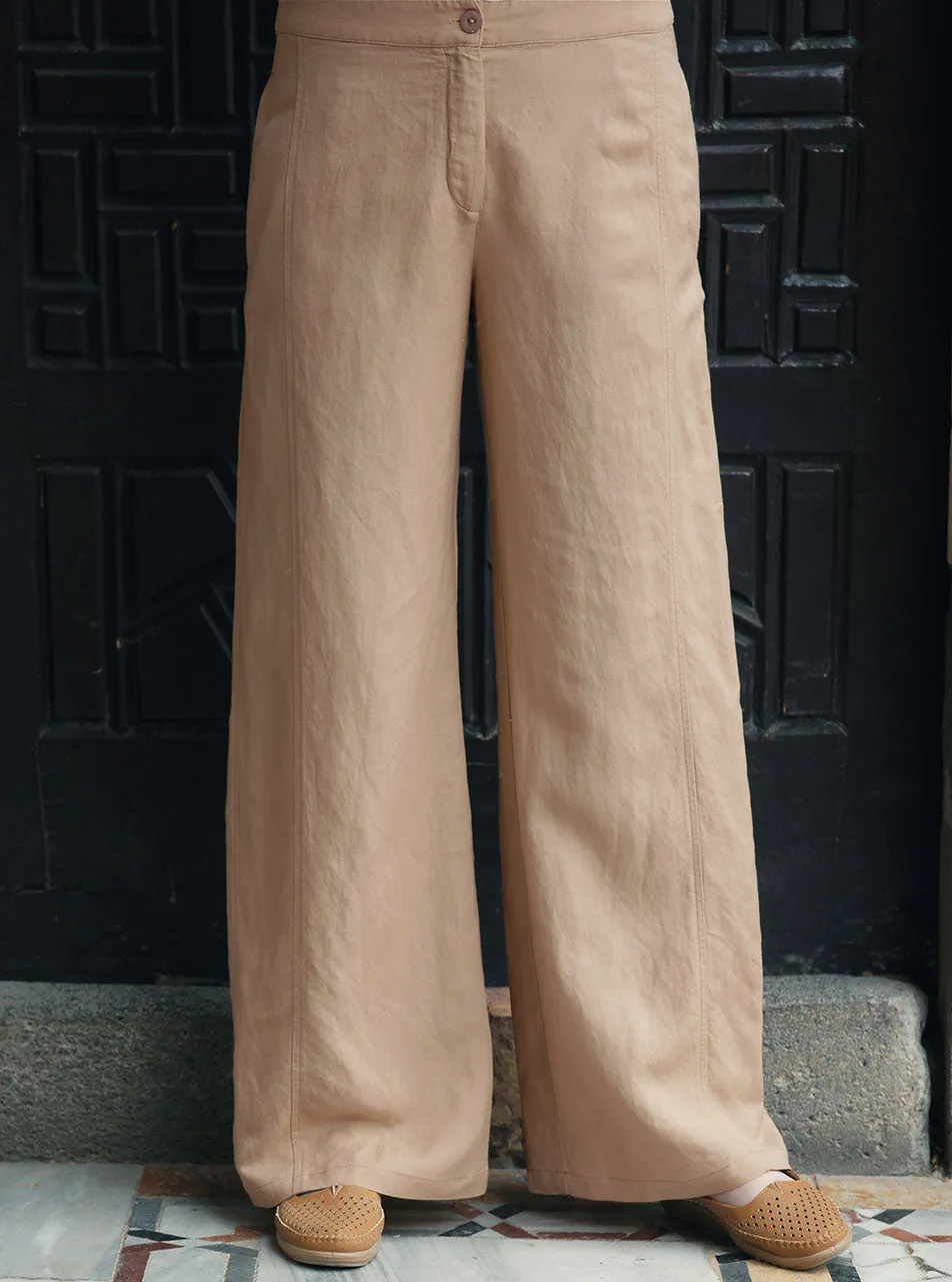 Linen Side Seamed Trousers