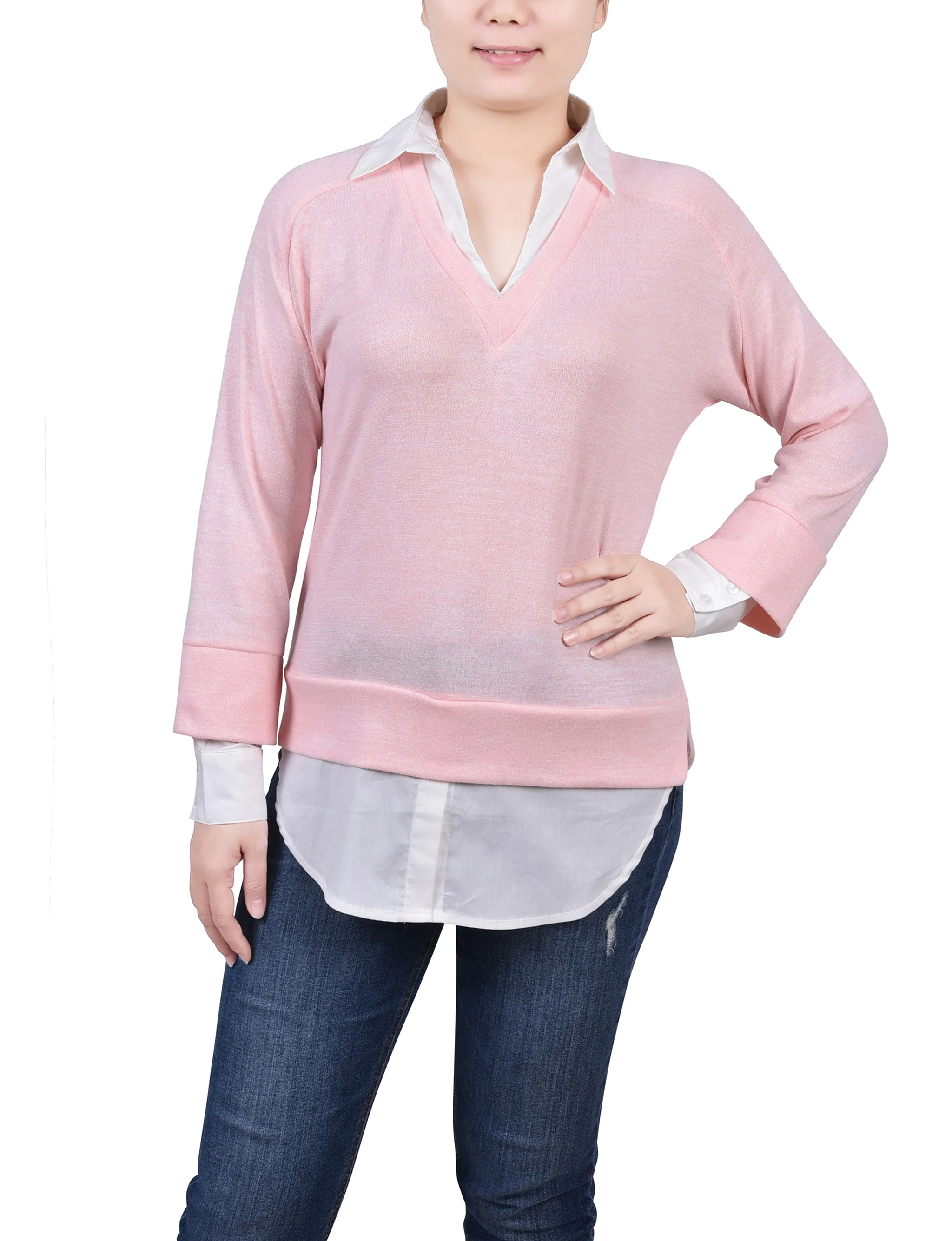 Long Sleeve Two-Fer Top