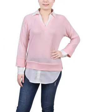 Long Sleeve Two-Fer Top