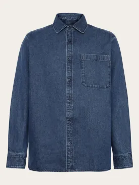 Loose denim shirt - GOTS/Vegan - Dark Blue denim