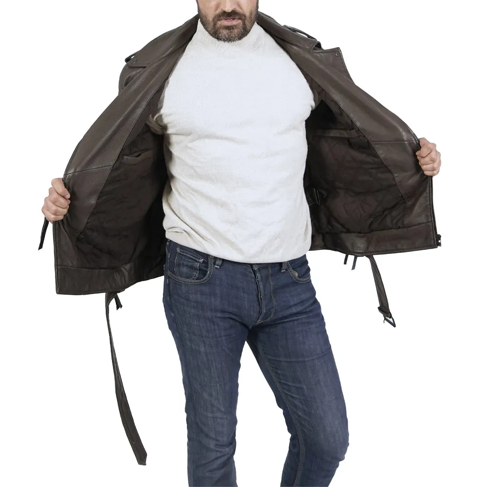 Lorenzo  Comfortable Brown Leather Jacket