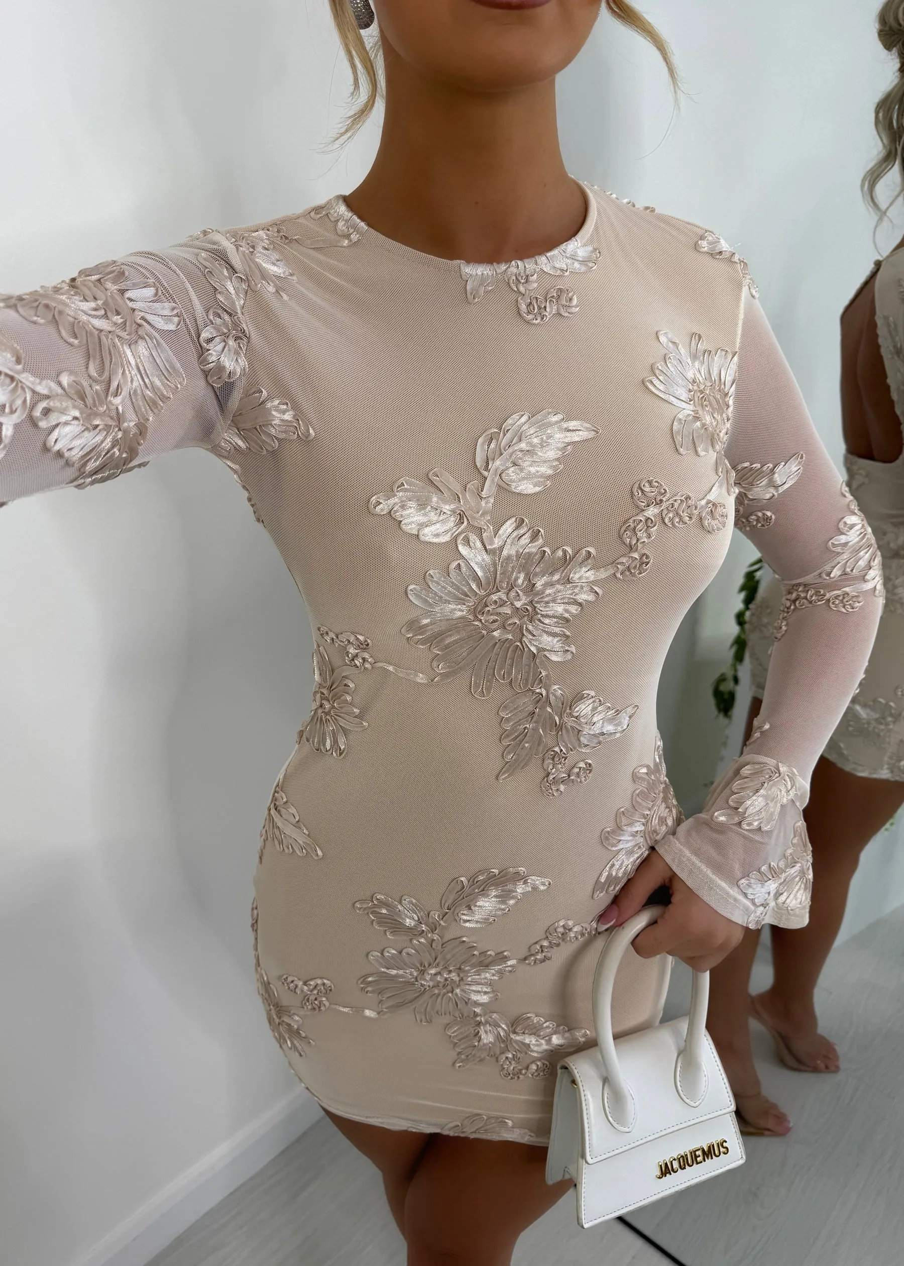 Ivory Long-Sleeve Mini Dress - Love to Dream Collection