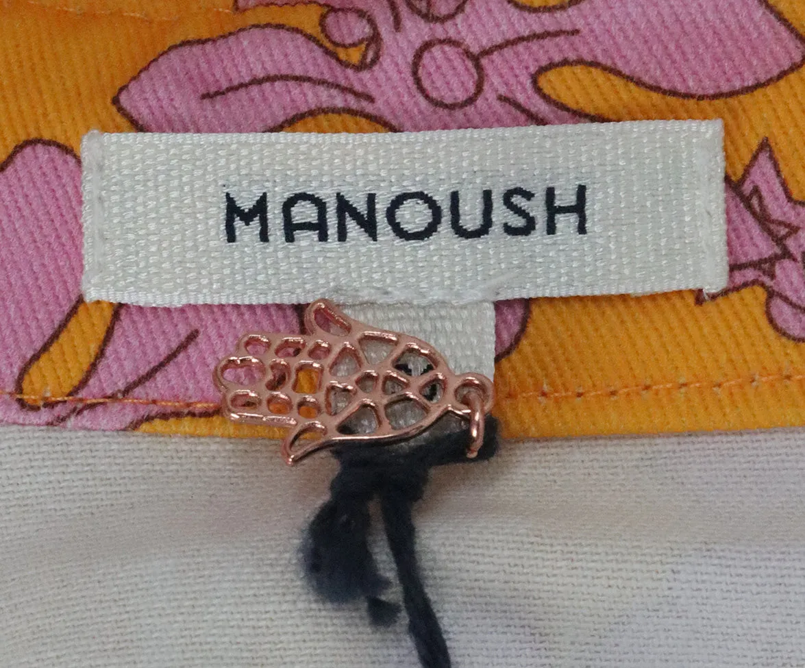 Manoush Orange & Pink Floral Blouse sz 6