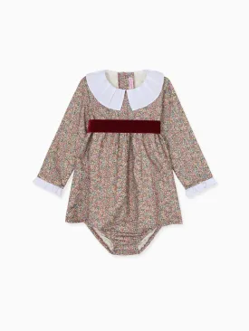 Floral Mauve Camila Baby Girl Set with Delicate   Blooms