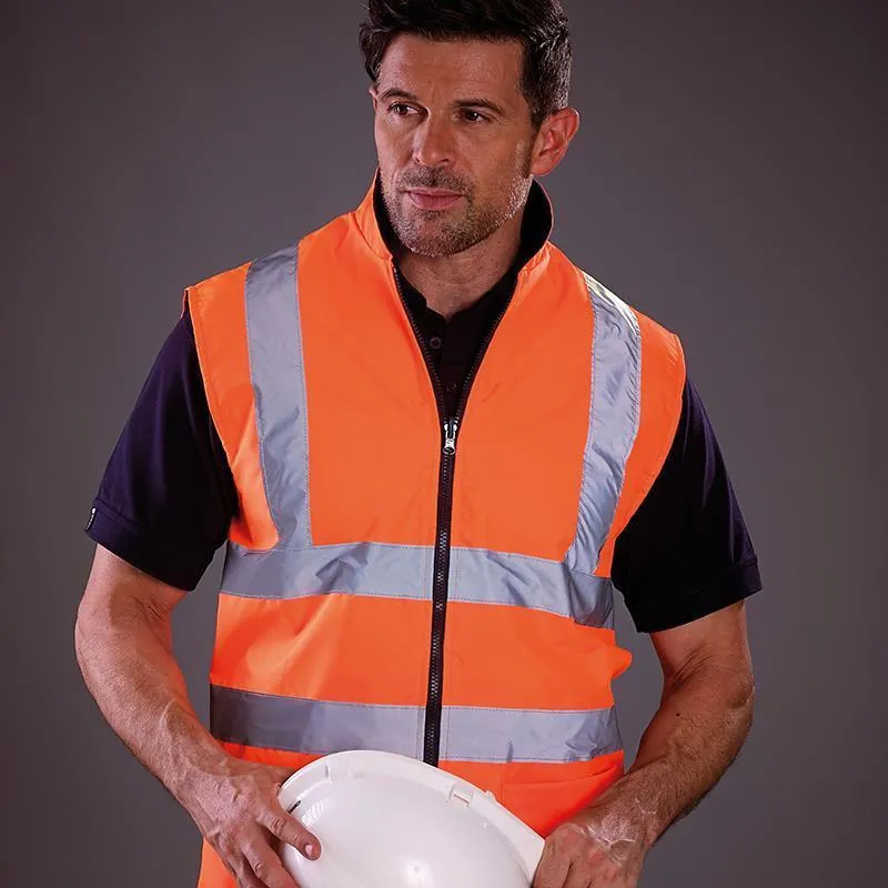Men's High Vis Reversible Fleece Work Bodywarmer