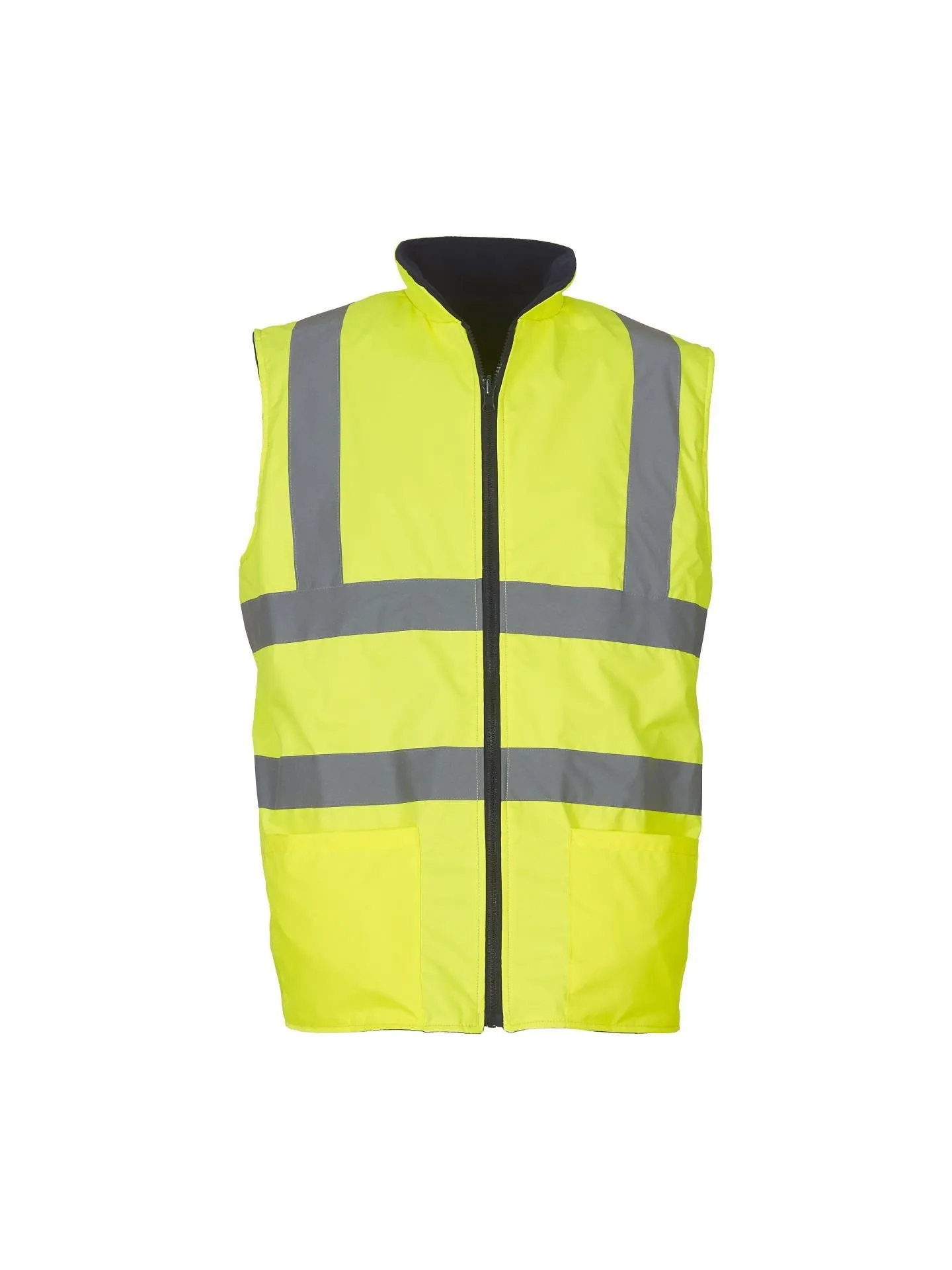 Men's High Vis Reversible Fleece Work Bodywarmer