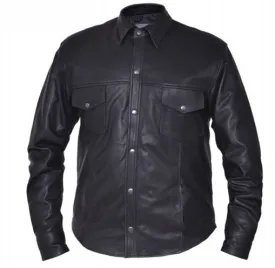 Mens PREMIUM Lightweight Leather Shirt