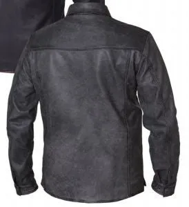 Mens TOMBSTONE GREY Lightweight Leather Shirt
