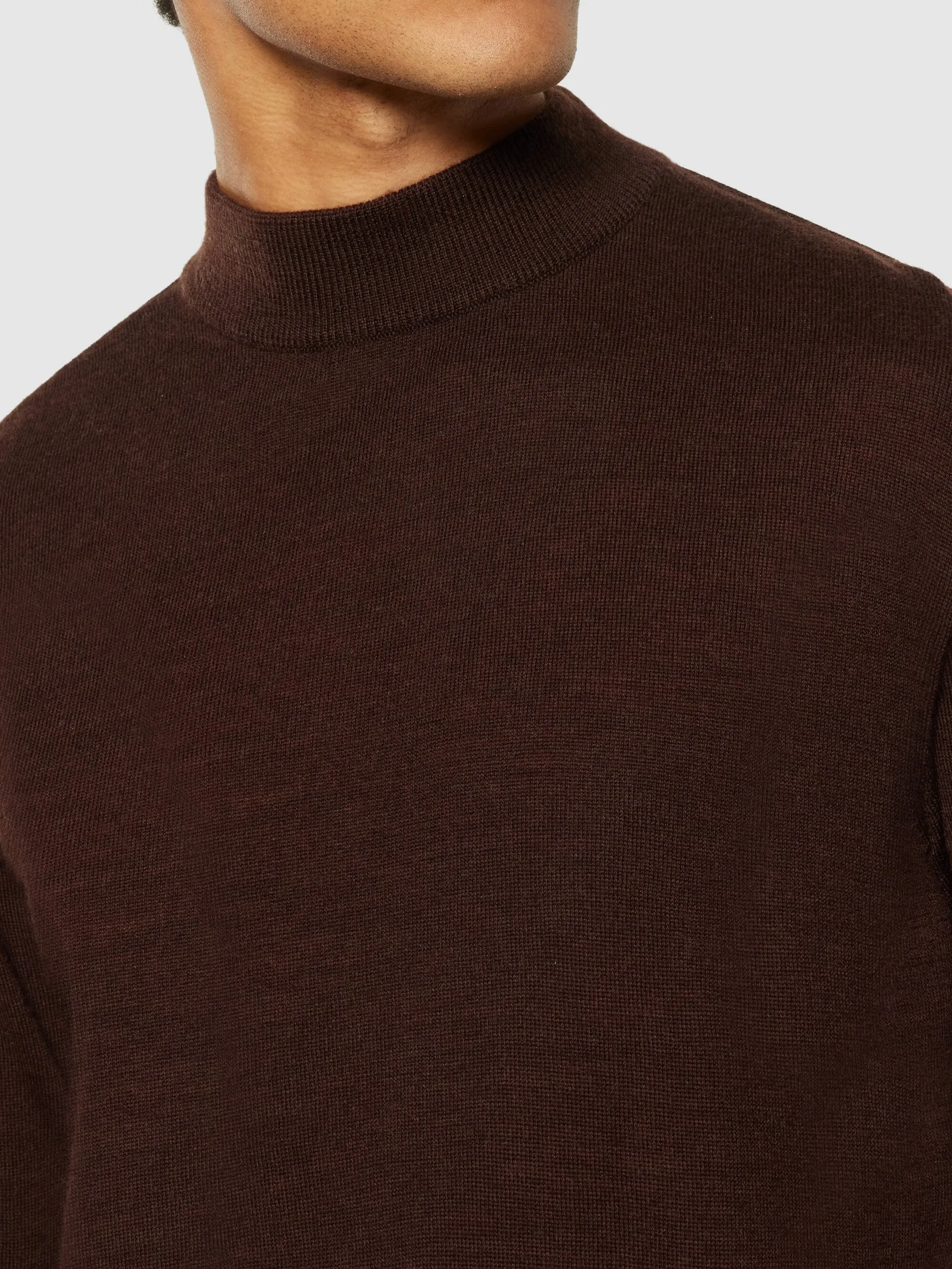 Merino mock neck - RWS - Demitasse (brown)