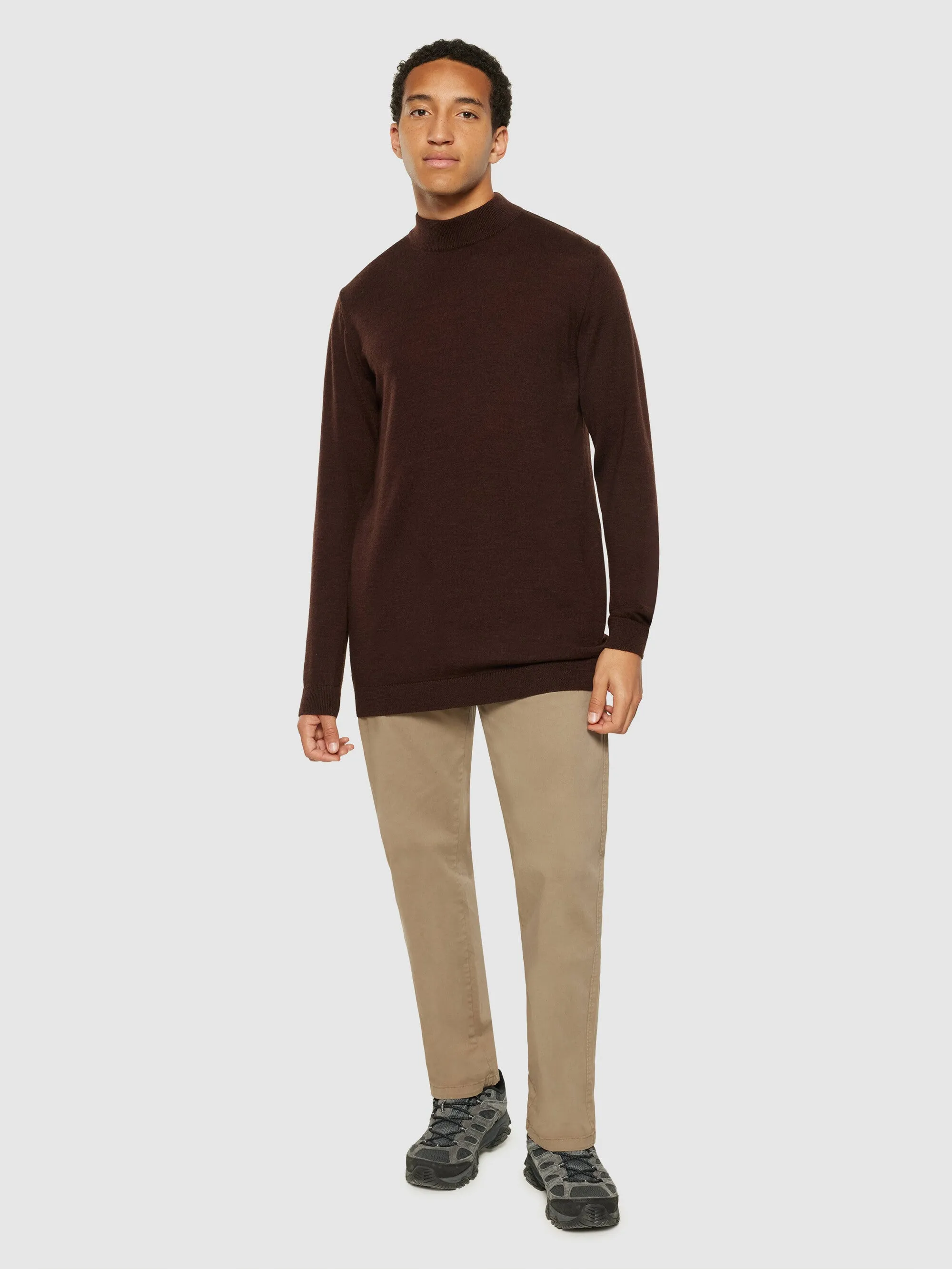 Merino mock neck - RWS - Demitasse (brown)