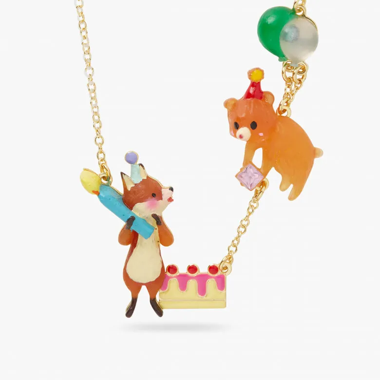 N2 - AQPP301 Fox and Cuddly bear Statement necklace