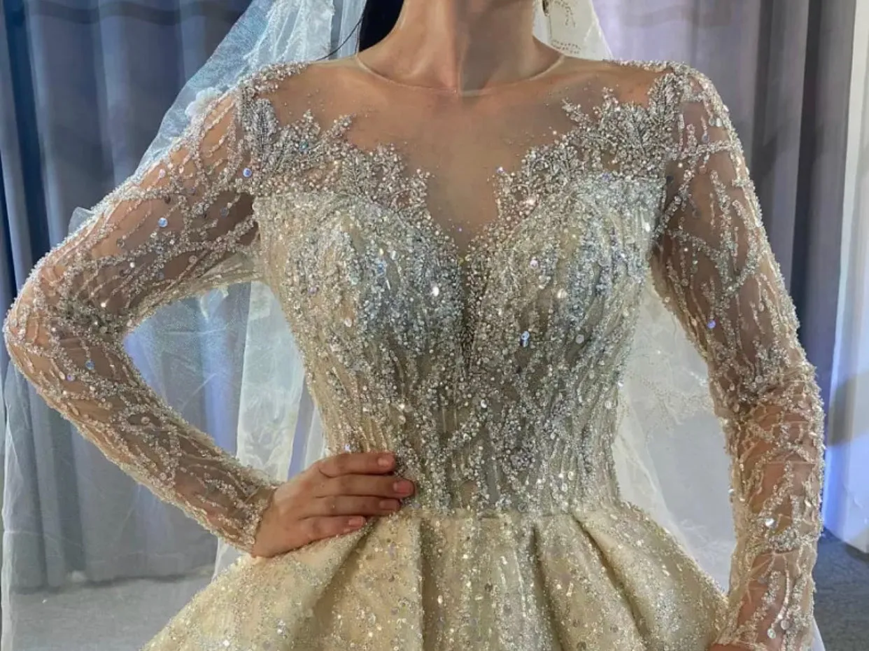 New Luxury Full Beading Wedding Gown