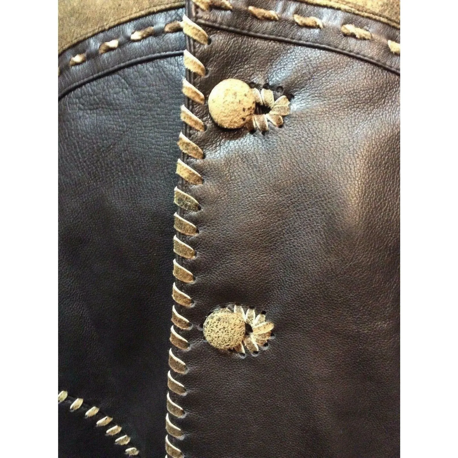 New Mens Vintage Italian Lamb Skin Brown Leather Western Cowboy Dress Jacket
