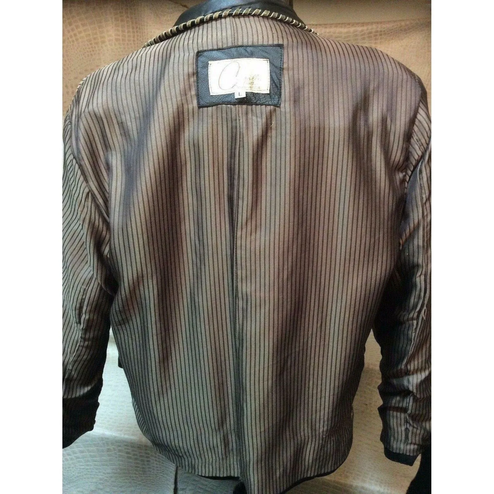 New Mens Vintage Italian Lamb Skin Brown Leather Western Cowboy Dress Jacket