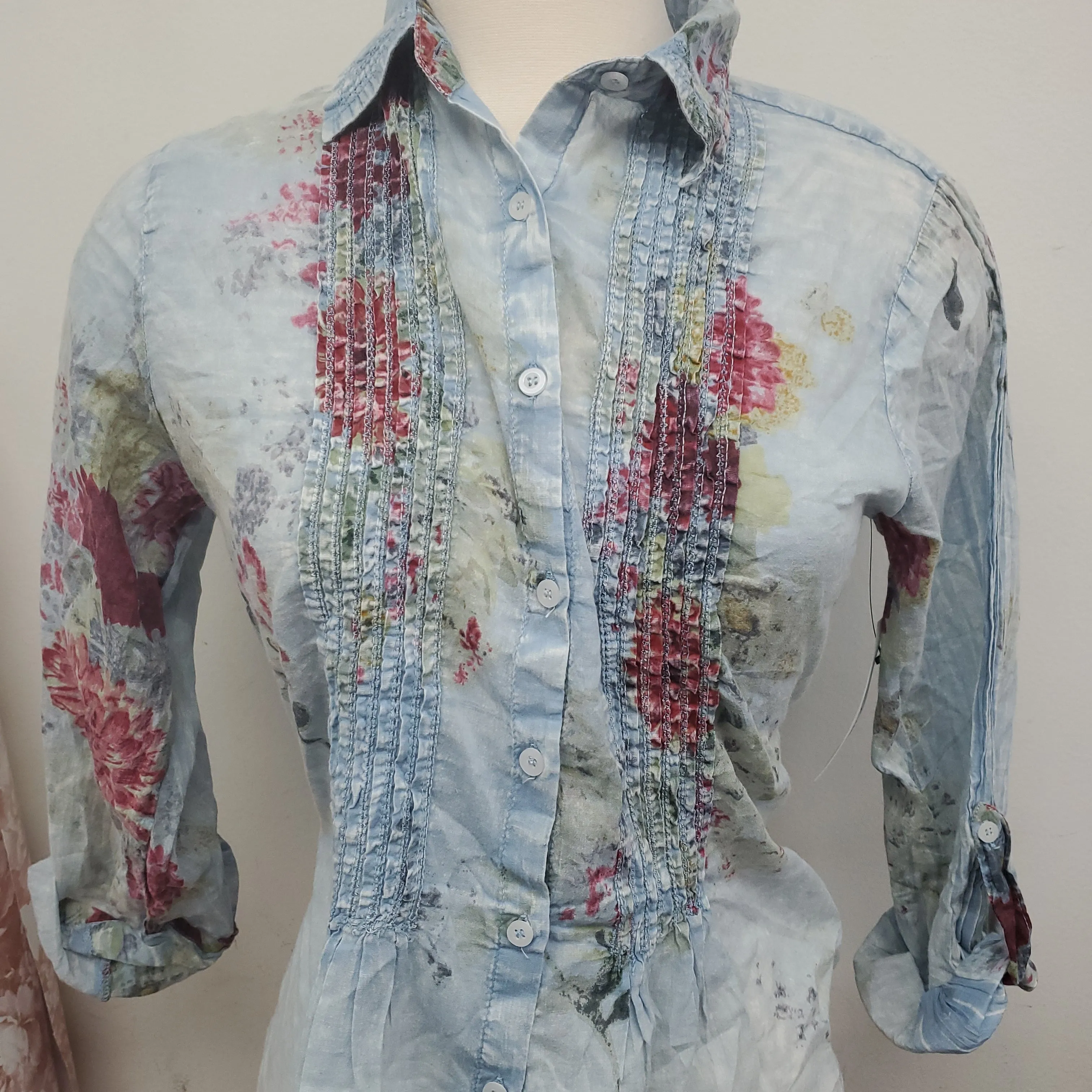 Nu Vintage Long Sleeve Flower Vintage Blouse