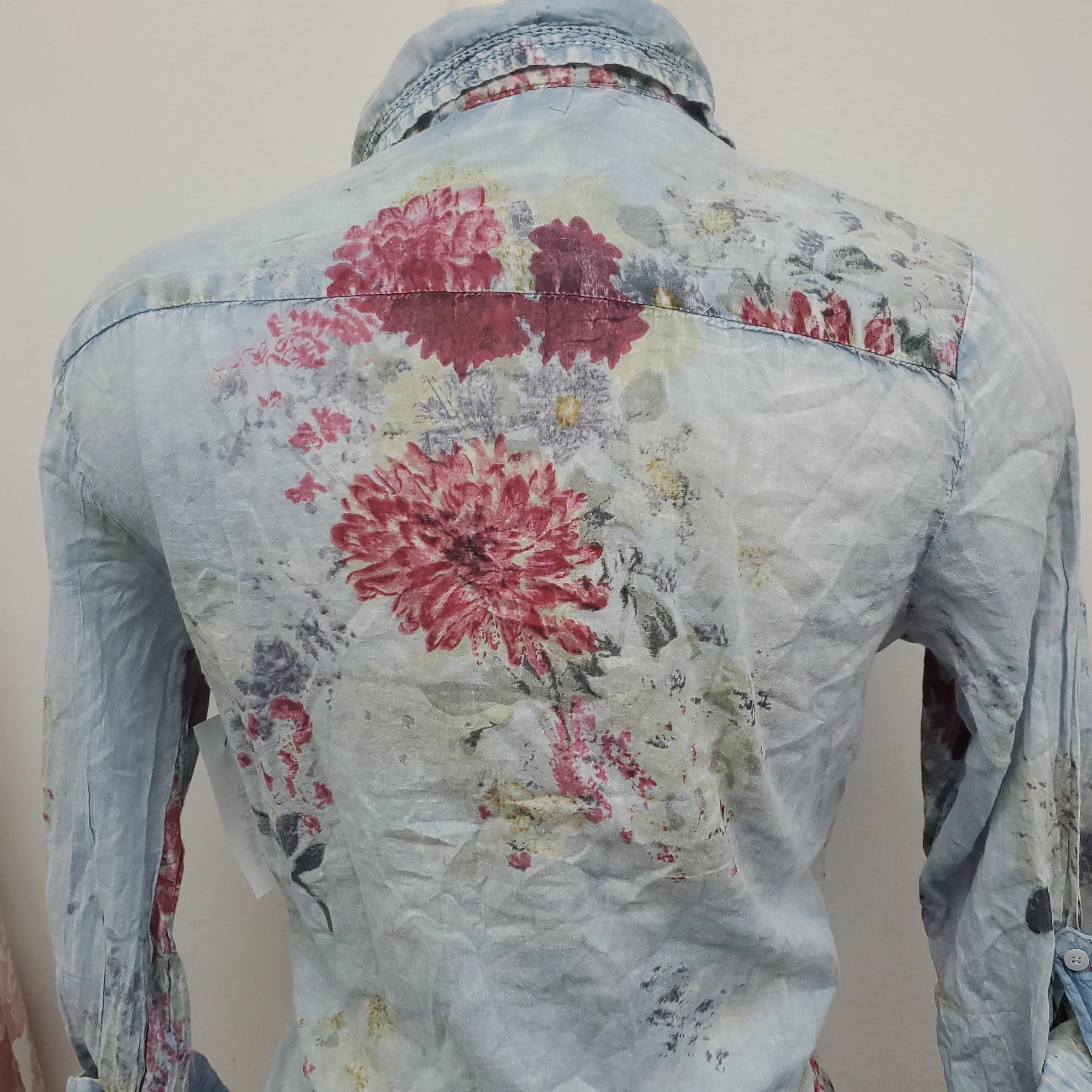Nu Vintage Long Sleeve Flower Vintage Blouse