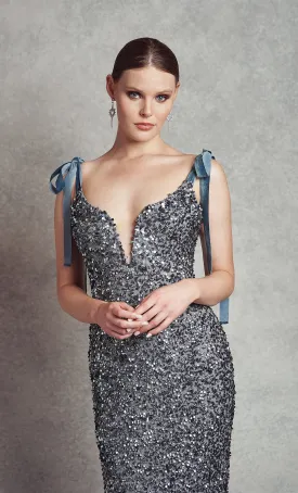 Nyra Gown - Dusty Blue (V1-C7)