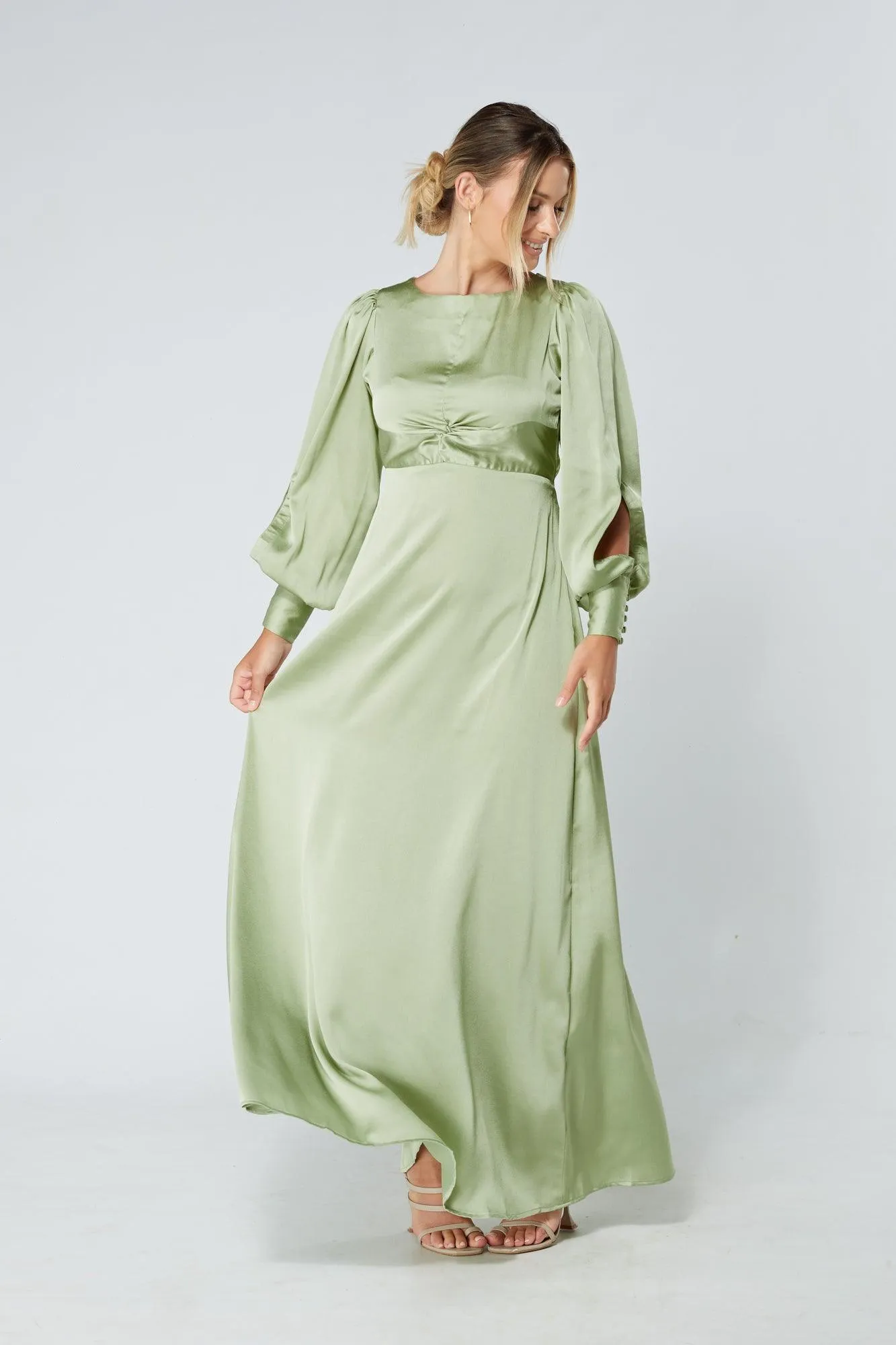 Olivia Knotted Front Soft Crepe Maxi Dress