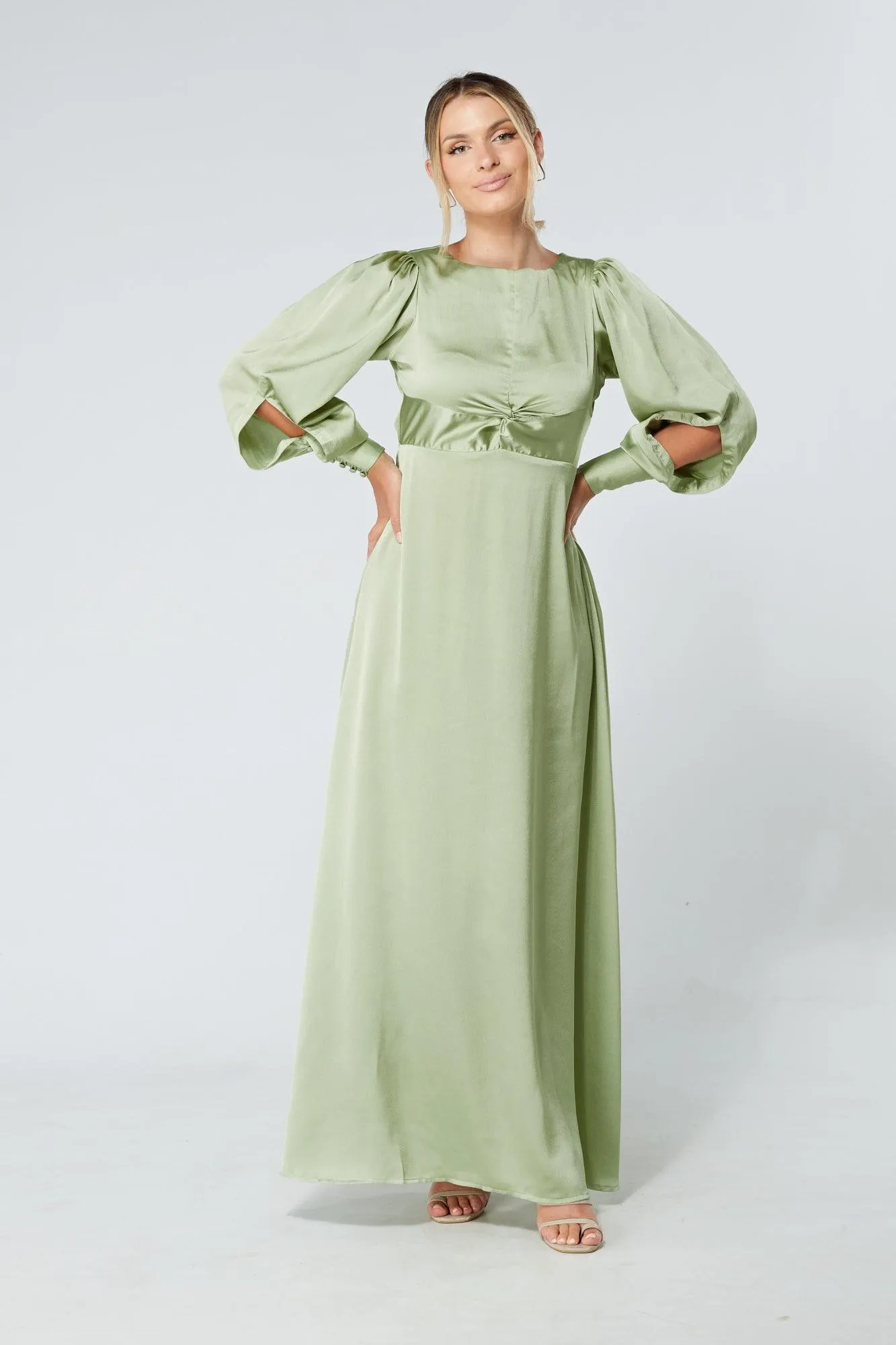 Olivia Knotted Front Soft Crepe Maxi Dress