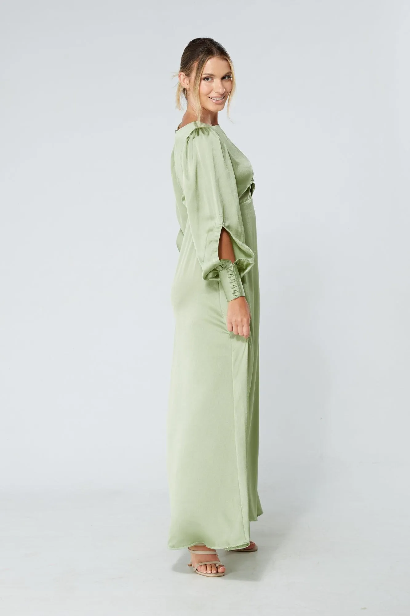 Olivia Knotted Front Soft Crepe Maxi Dress