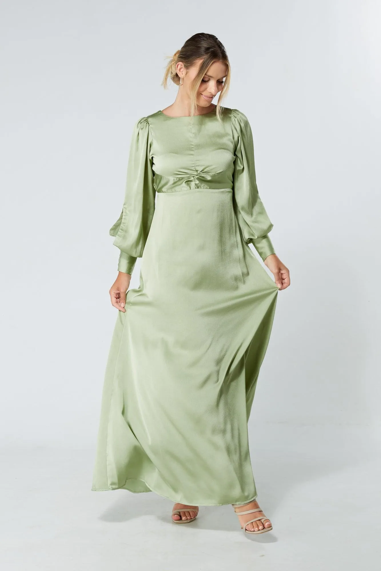 Olivia Knotted Front Soft Crepe Maxi Dress