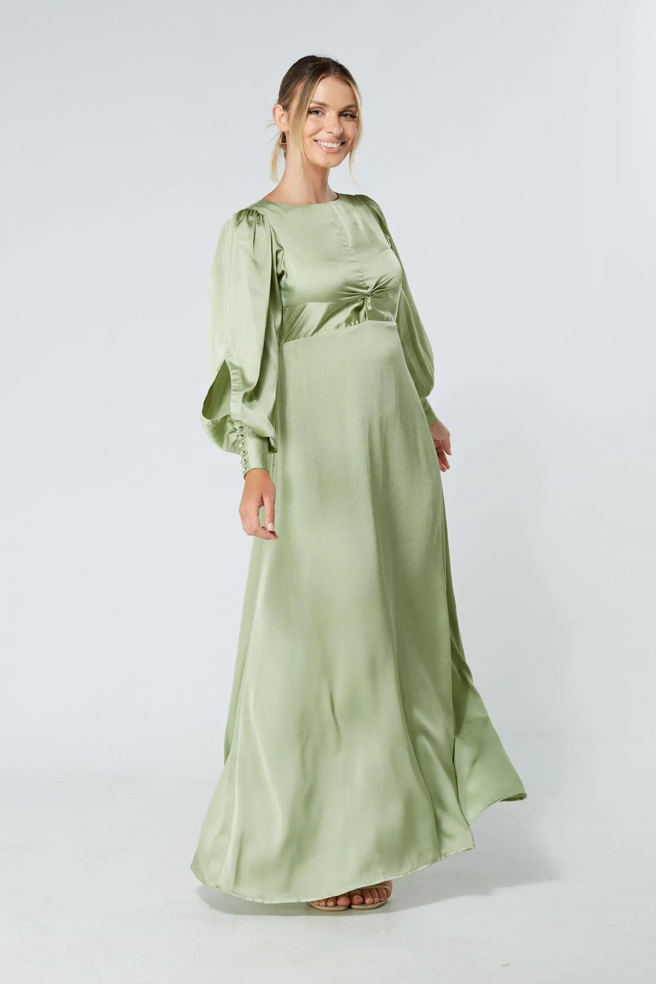 Olivia Knotted Front Soft Crepe Maxi Dress
