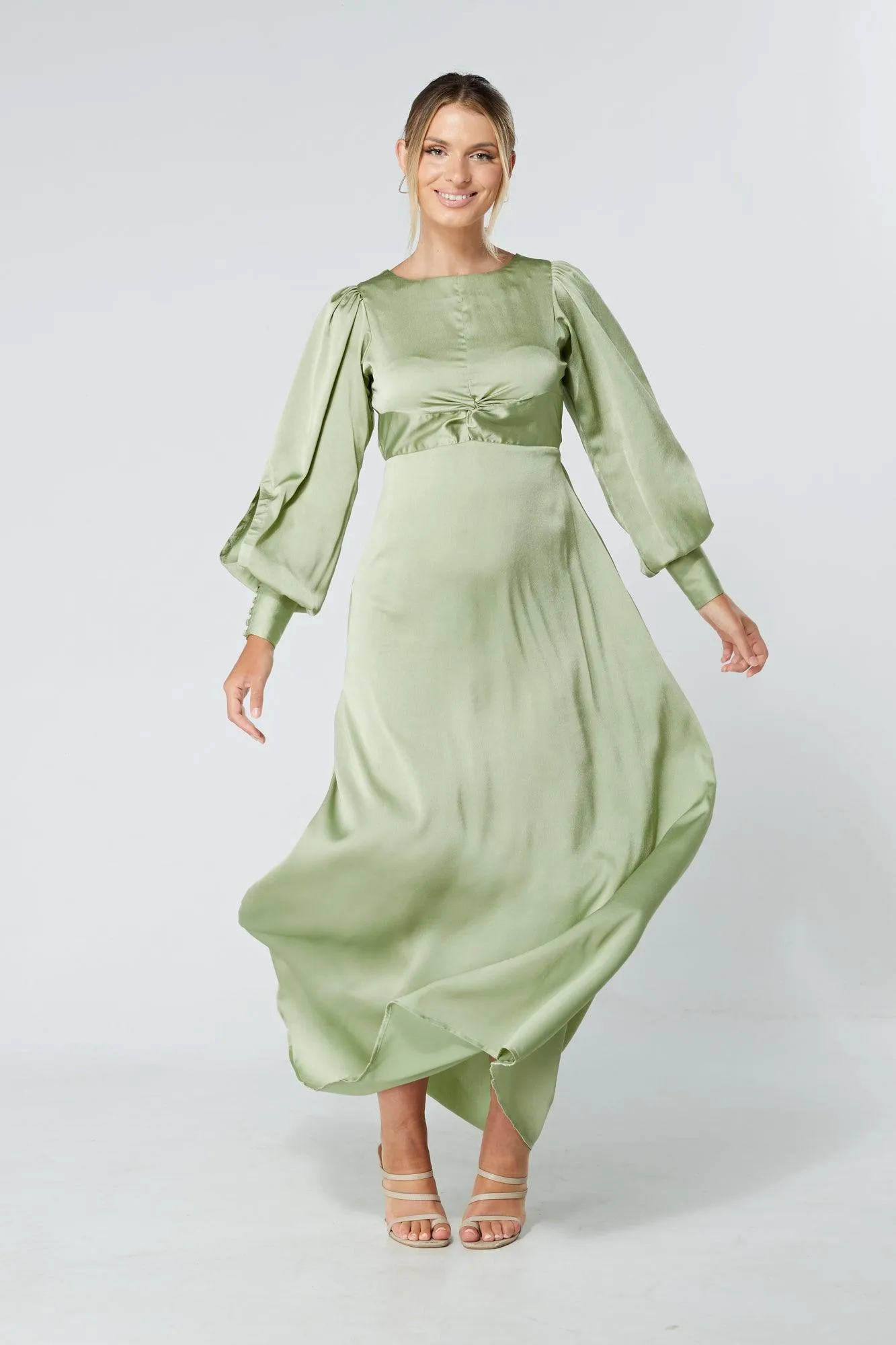 Olivia Knotted Front Soft Crepe Maxi Dress