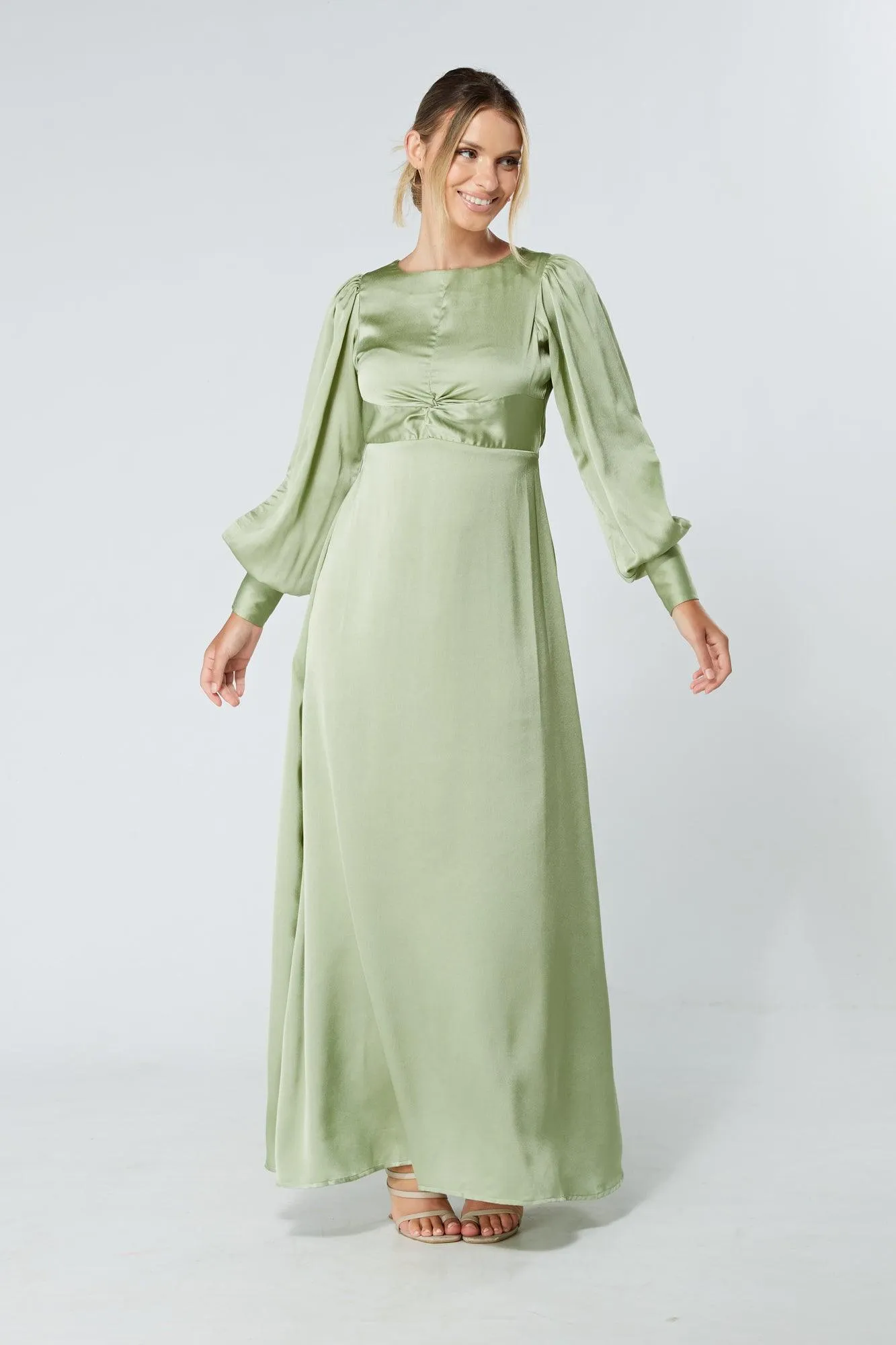 Olivia Knotted Front Soft Crepe Maxi Dress