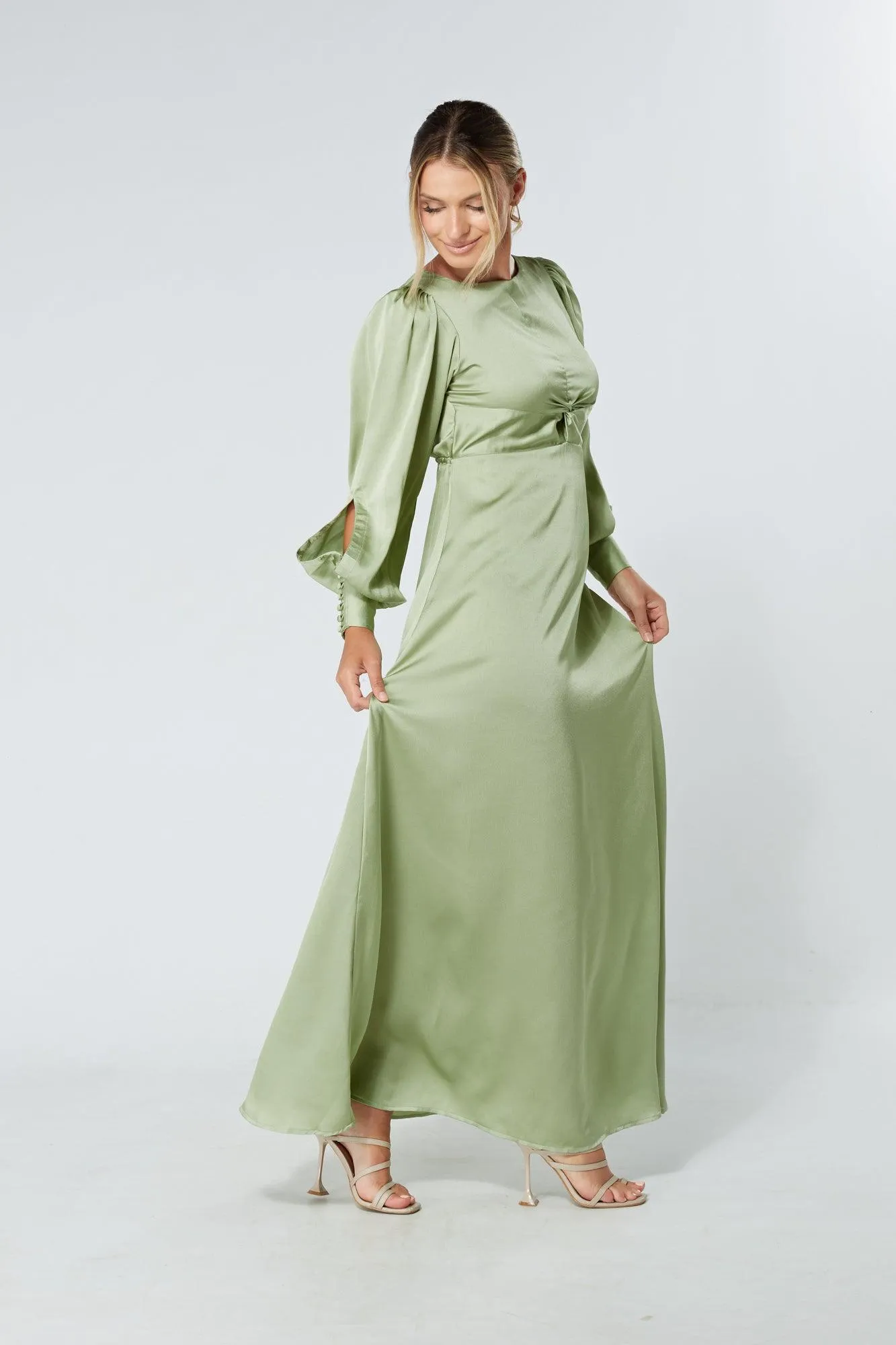 Olivia Knotted Front Soft Crepe Maxi Dress