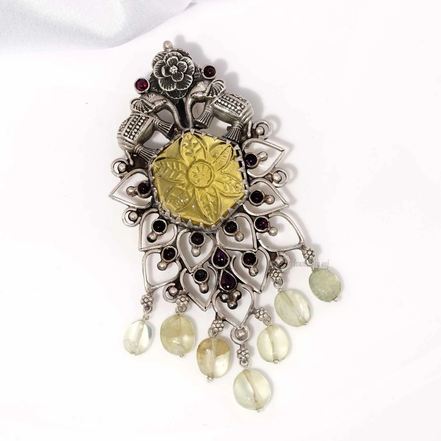 Oxidized Elephant Pendant