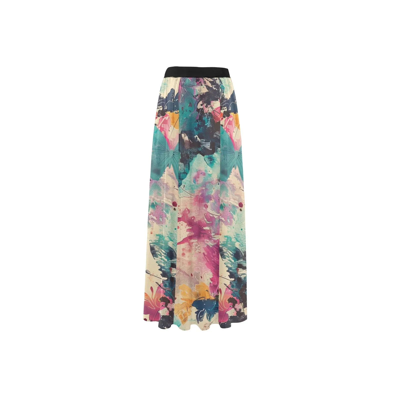 Paint Splash High Slit Long Beach Dress (Model S40)