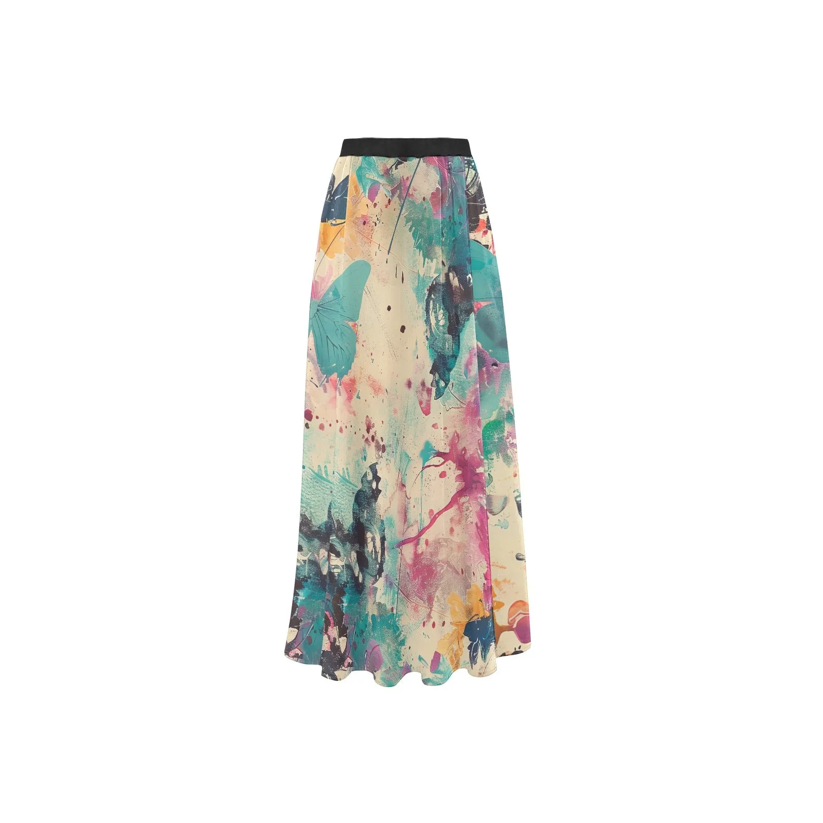 Paint Splash High Slit Long Beach Dress (Model S40)