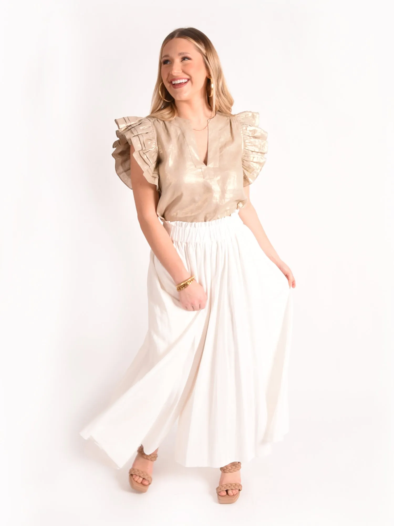 Palazzo Pant - Linen White